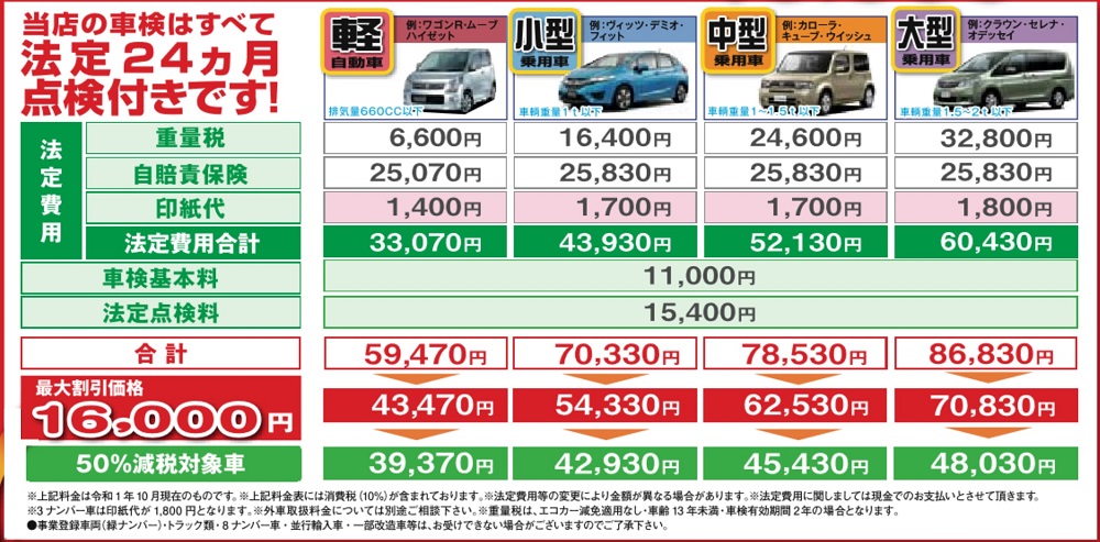 料金表
